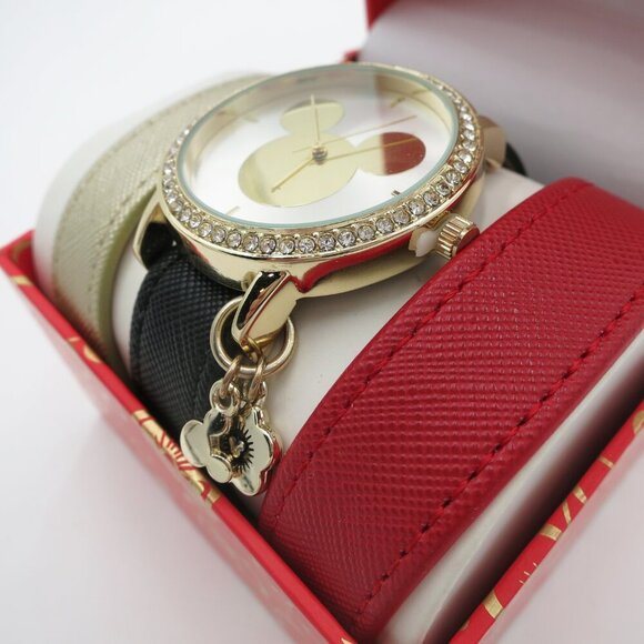 GIFT READY Disney x Aldo Ear-ly Mickey Watch Set BNIB Interchangeable Bands - Picture 4 of 11